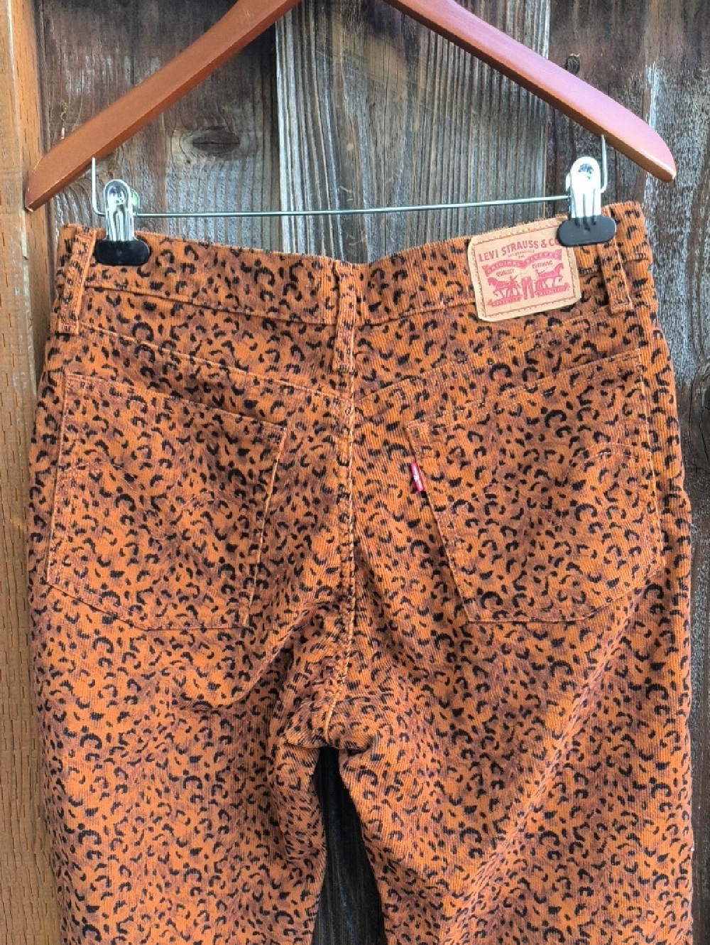 LEVI'S Leopard Print Wedgie Straight Corduroy Pants High Rise Size 31 - Picture 9 of 15